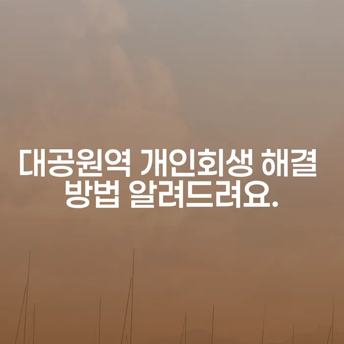 대공원역 개인회생 해결 방법 알려드려요.