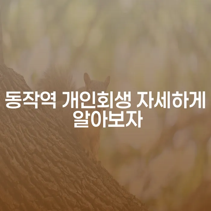 동작역 개인회생 자세하게 알아보자