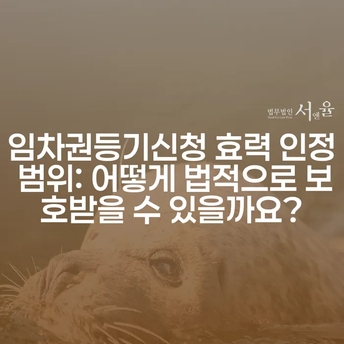 임차권등기신청 효력 인정 범위: 어떻게 법적으로 보호받을 수 있을까요?
